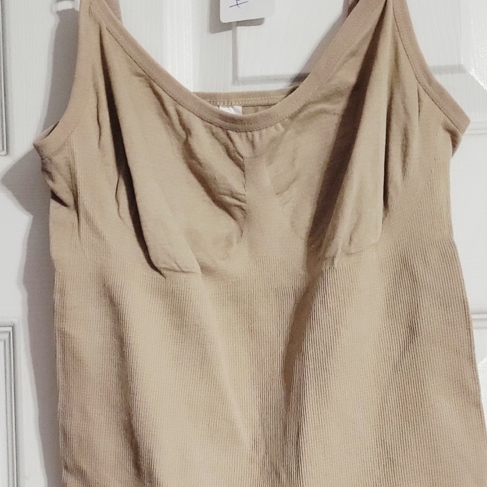 Beige Ribbed Bodysuit